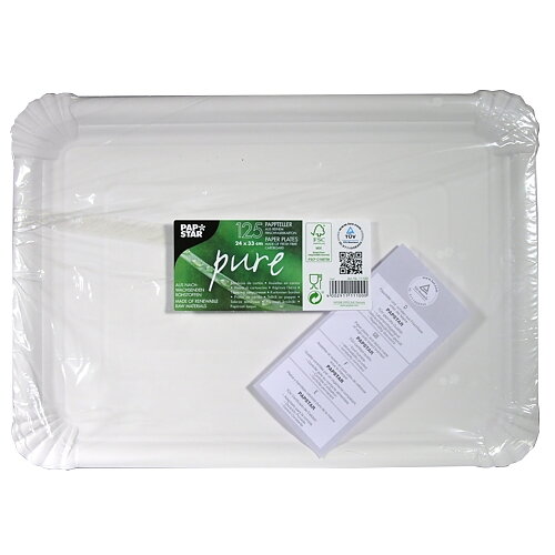 Papperstallrik "pure" Vit - 24x33 cm