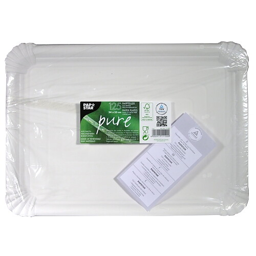 Papperstallrik "pure" Vit - 24x33 cm