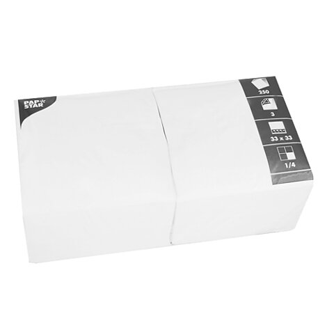 Servett 3-lags - 33 cm x 33 cm Vit
