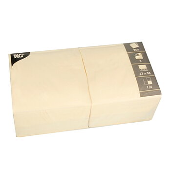 Servett 3-lags - 33 cm x 33 cm Creme
