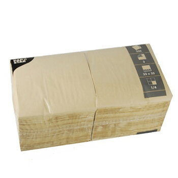 Servett 3-lags - 33 cm x 33 cm Sand