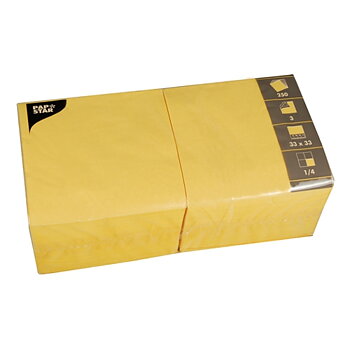 Servett 3-lags - 33 cm x 33 cm Gul