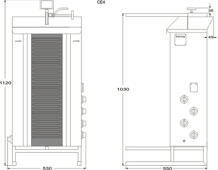 Kebabgrill CE4 - 50 kg