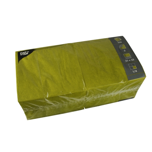 Servett 3-lags - 33 cm x 33 cm Oliv