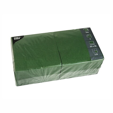 Servett 3-lags - 33 cm x 33 cm Mörkgrön