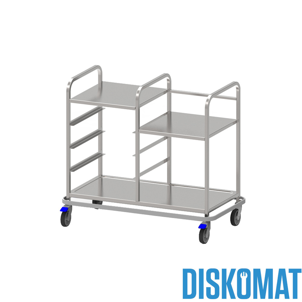 Kombinationsvagn, 3 plan, 50 cm diskkorgar