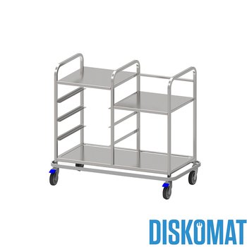 Kombinationsvagn, 3 plan, 50 cm diskkorgar