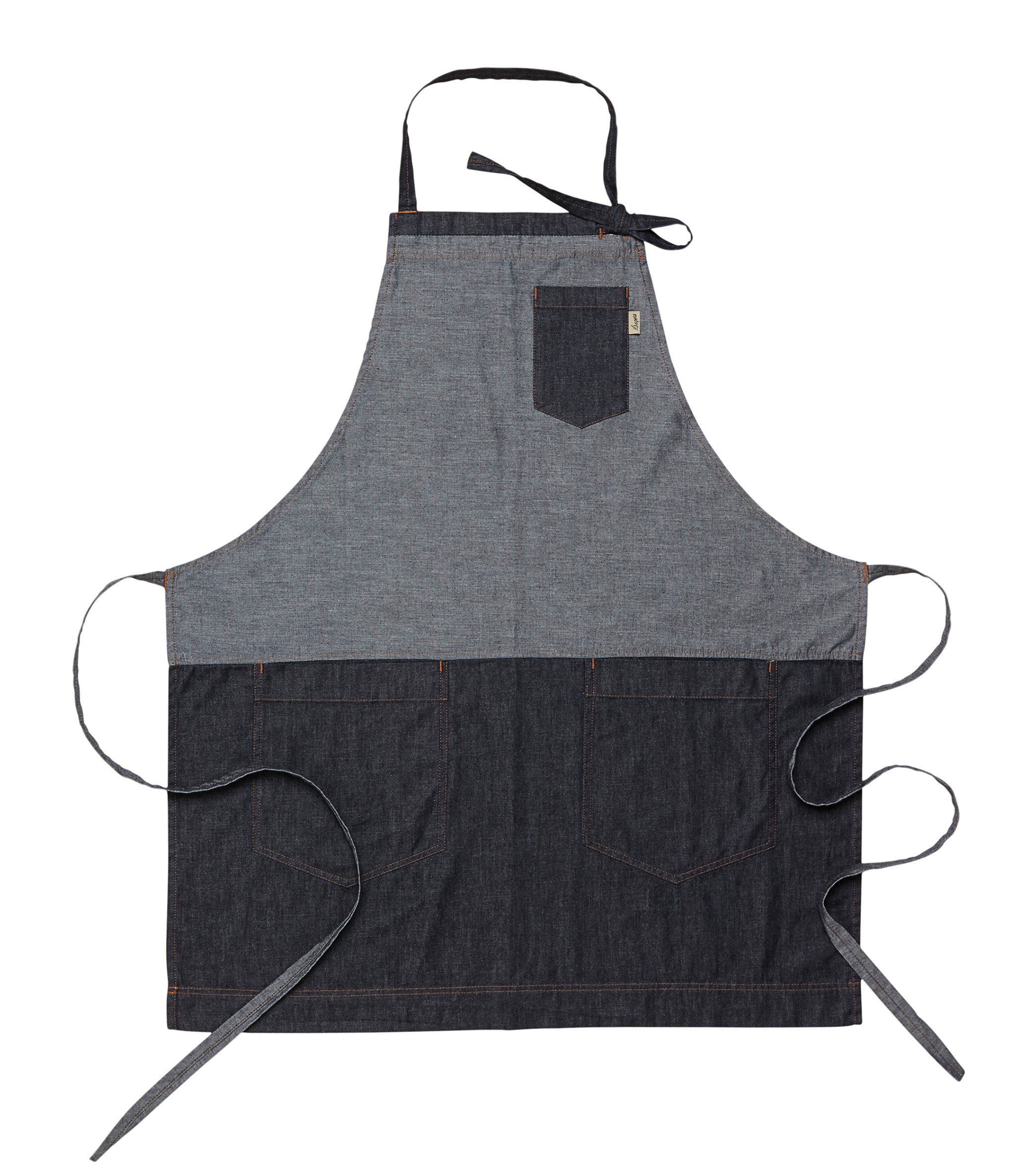 Bröstlappsförkläde, mörkblå denim