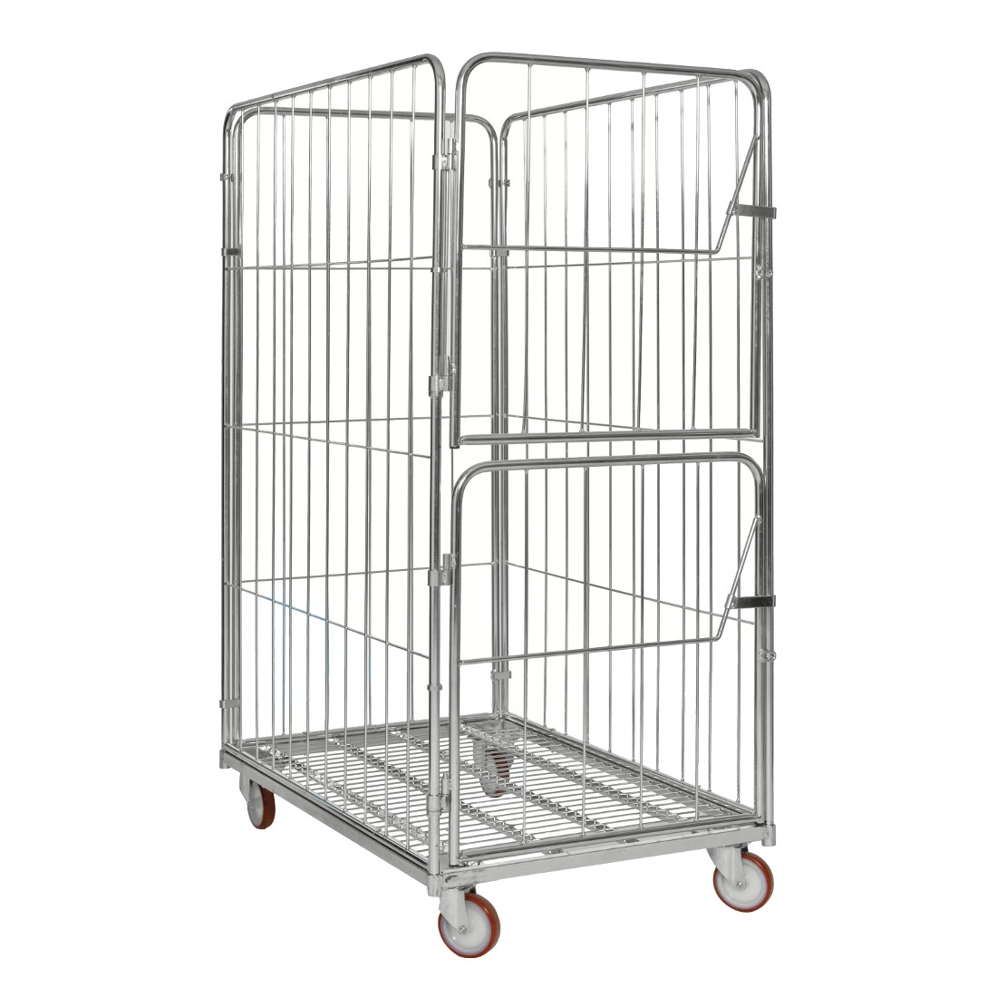 Rullcontainer, 4 sidor, två dörrar, djup 120 cm