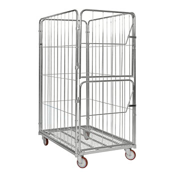 Rullcontainer, 4 sidor, två dörrar, djup 120 cm