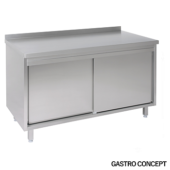 Köksbänk, djup 600mm, rostfritt, bakkant