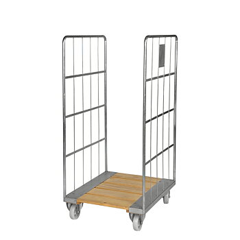 Rullcontainer träbotten, 2 sidor