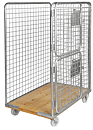 Rullcontainer träbotten, 4 sidor, 2 dörrar