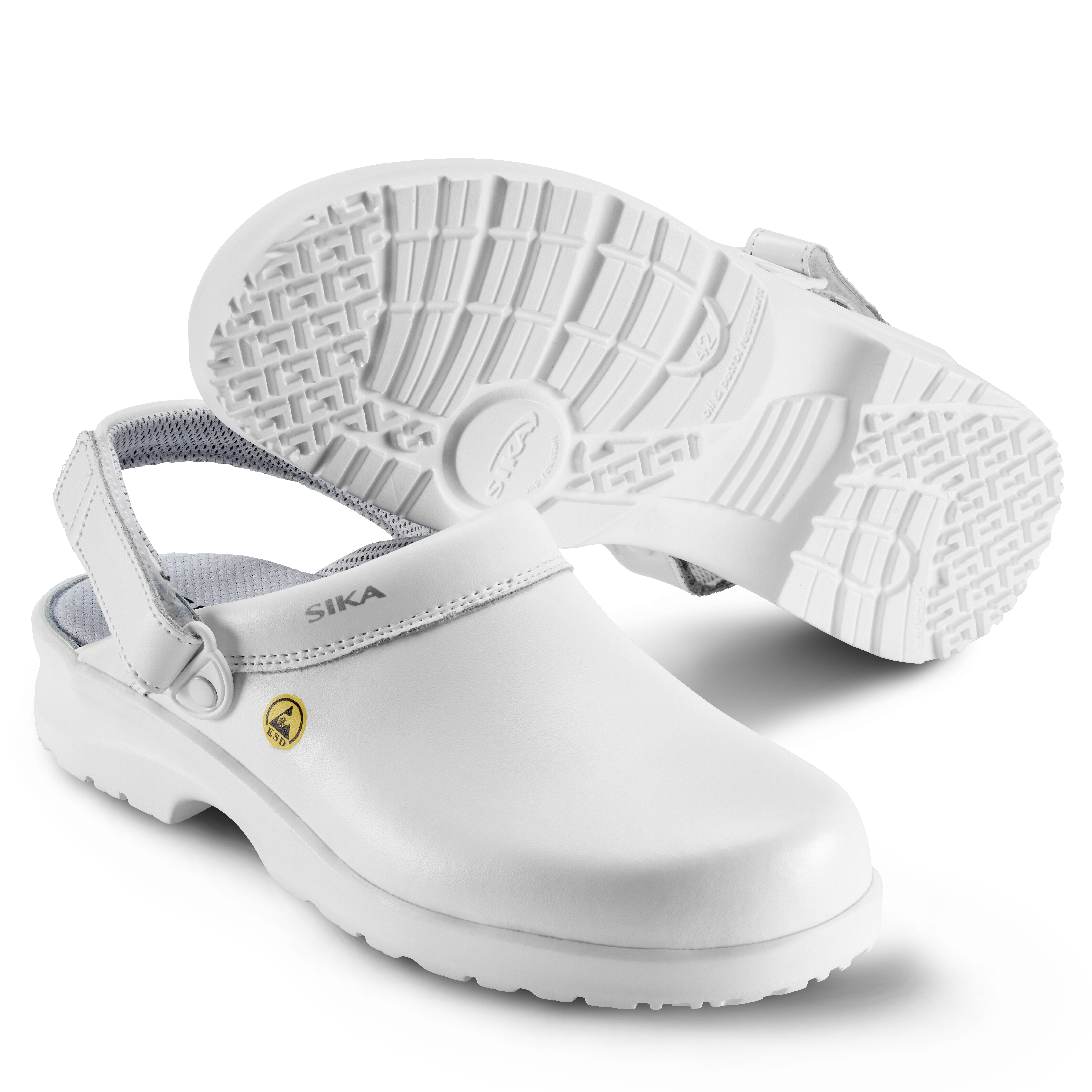 Kocksko Fusion Clog, öppen träskomodell med hälrem, VIT