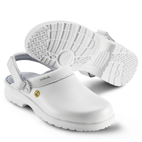 Kocksko Fusion Clog, öppen träskomodell med hälrem, VIT