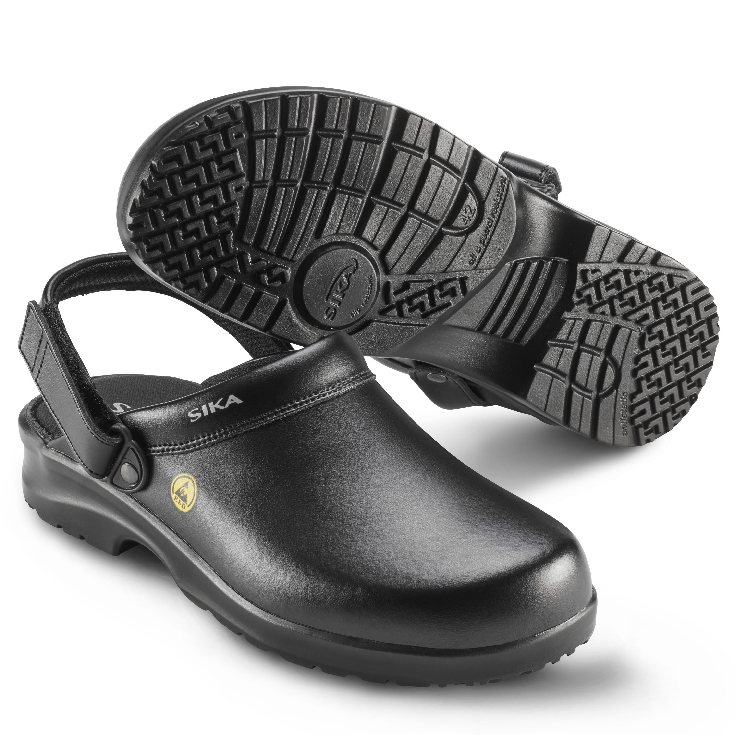 Kocksko Fusion Clog, öppen träskomodell med hälrem, SVART