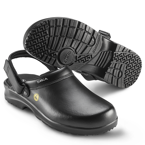 Kocksko Fusion Clog, öppen träskomodell med hälrem, SVART