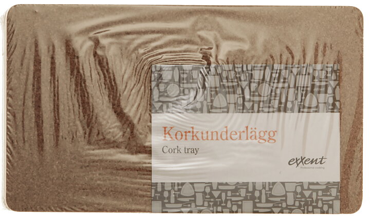 Planksteksunderlägg, kork, set om  4 st.