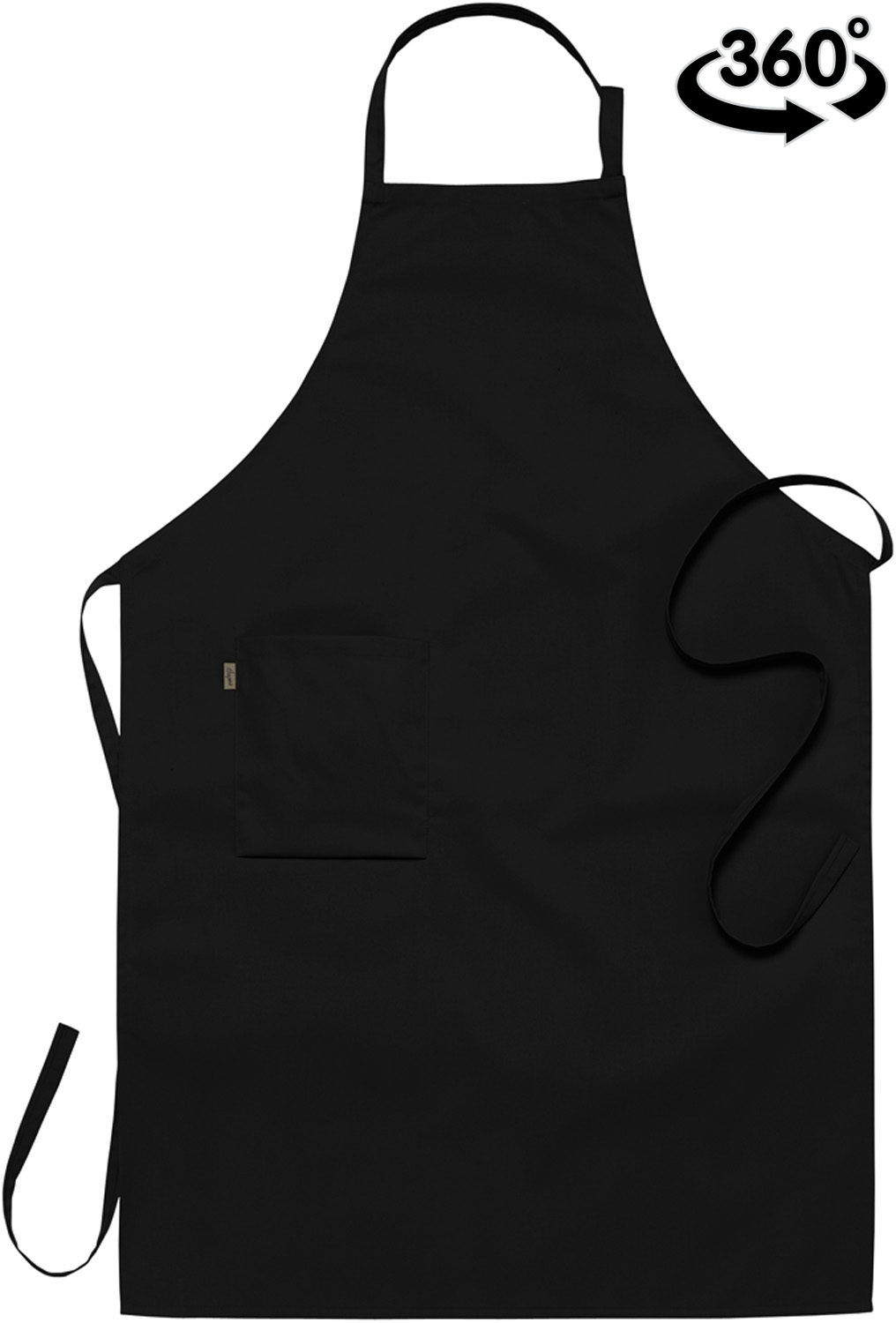 Bröstlappsförkläde ca 75x110 - Svart - 2