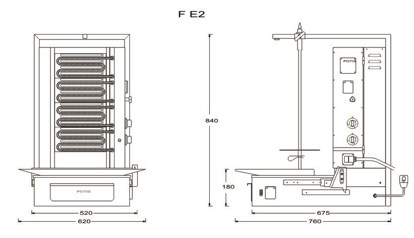 Kebabgrill F E2-S - 30 kg - 3