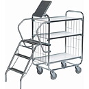 Flexibel hyllvagn - 3 plan med stege