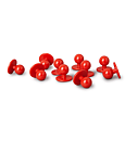 Kockknapp 10-pack - Röd