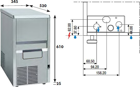 Isflakermaskin, 40 kg/24h