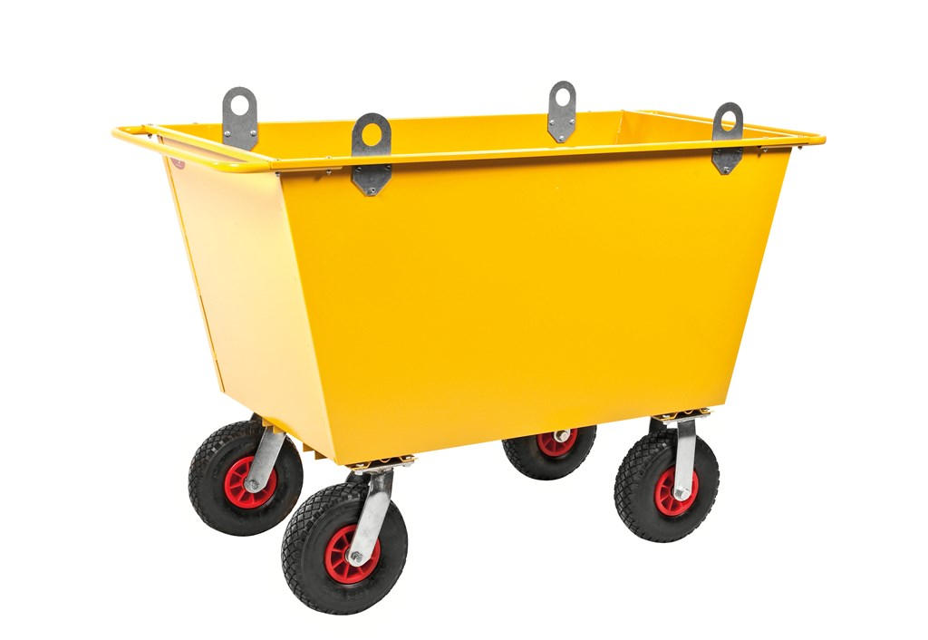 Avfallsvagn - 300 liter, valbara hjul, lyftöglor - 4
