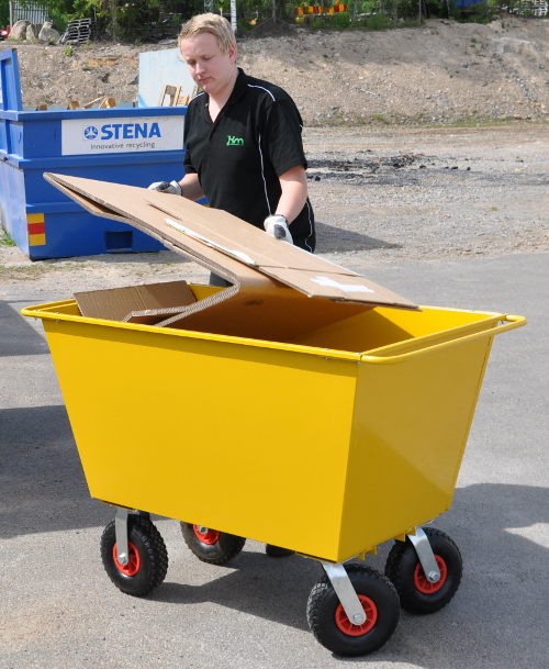 Avfallsvagn - 200 liter, valbara hjul, lyftöglor - 8