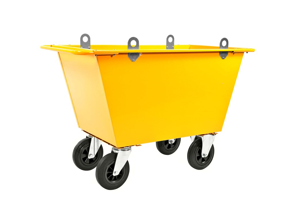 Avfallsvagn - 200 liter, valbara hjul, lyftöglor - 2