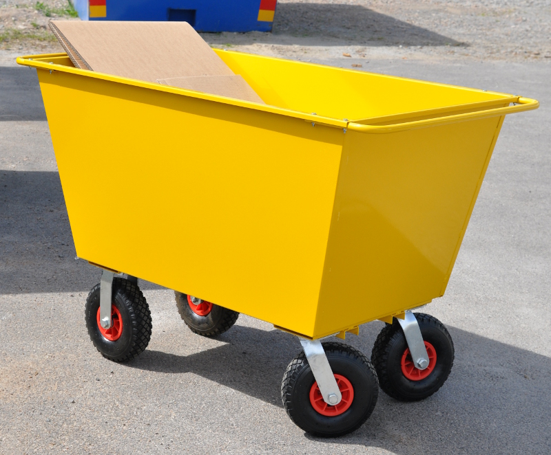 Avfallsvagn - 200 liter, valbara hjul, lyftöglor - 4