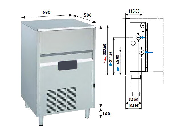 Isflakermaskin, 125 kg/24h