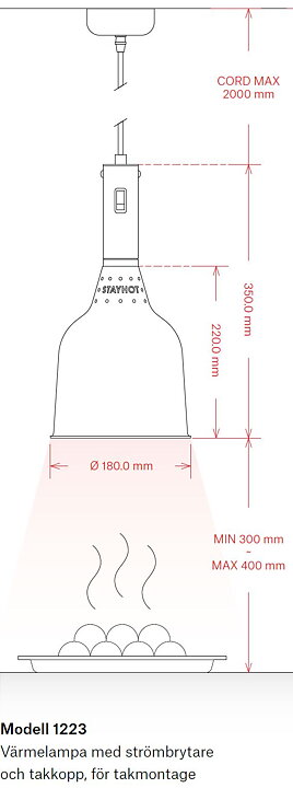 Värmelampa Classic 1223 - SVART