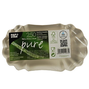 Pappersskål "pure" Vit - 10,5x17,5x3 cm