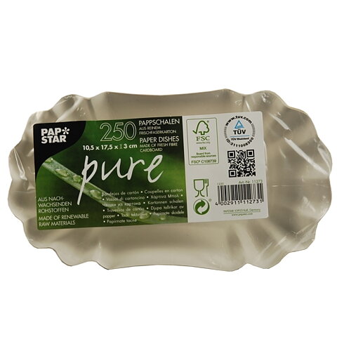 Pappersskål "pure" Vit - 10,5x17,5x3 cm