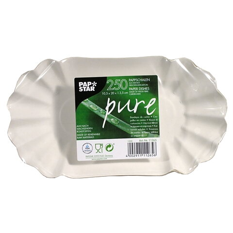 Pappersskål "pure" Vit - 10,5x20x3,5 cm