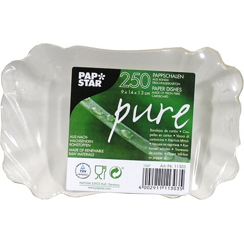 Pappersskål "pure" Vit - 10,5x20x3,5 cm