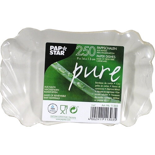Pappersskål "pure" Vit - 10,5x20x3,5 cm
