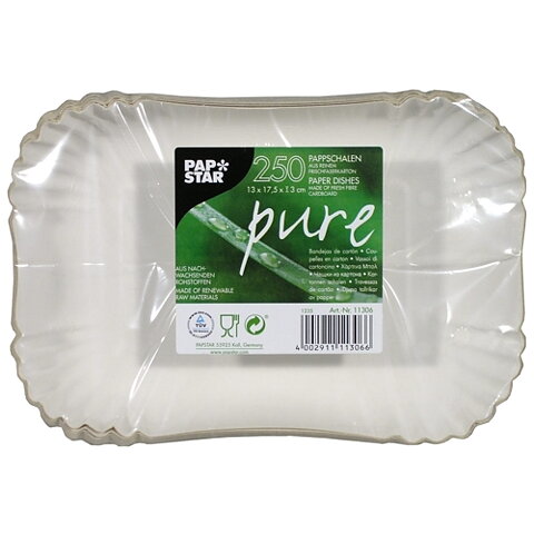 Pappersskål "pure" Vit - 13x17,5x3 cm
