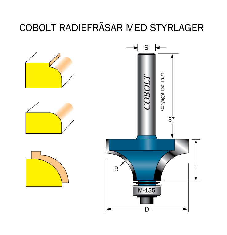 Avrundningsfräs R=11 D=35 L=16 S=8 - 2