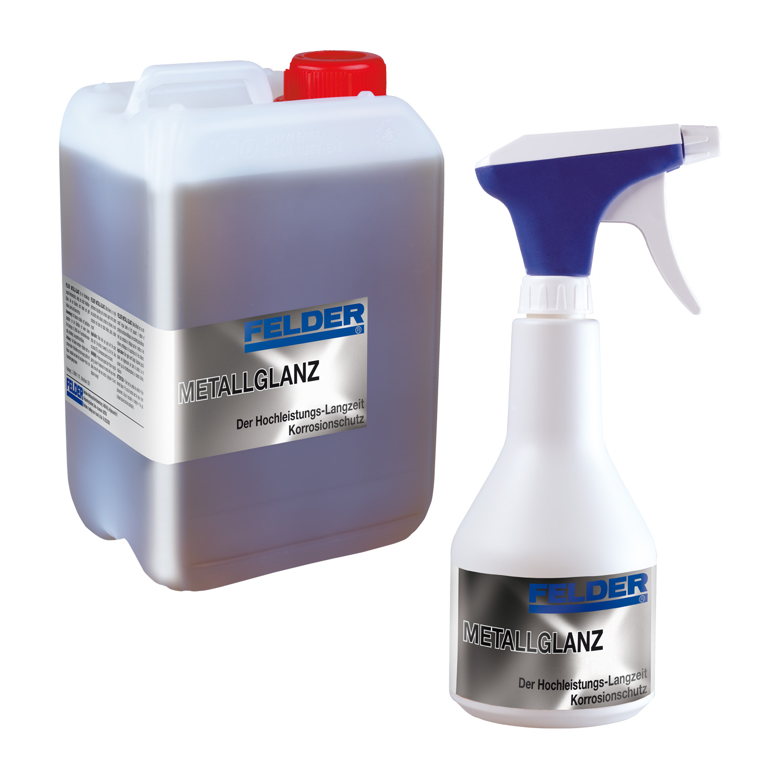 Set-erbjudande FELDER® Metallglans Sprayflaska 0,5 Liter och FELDER® Metallglans Refill-förpackning 3 Liter 