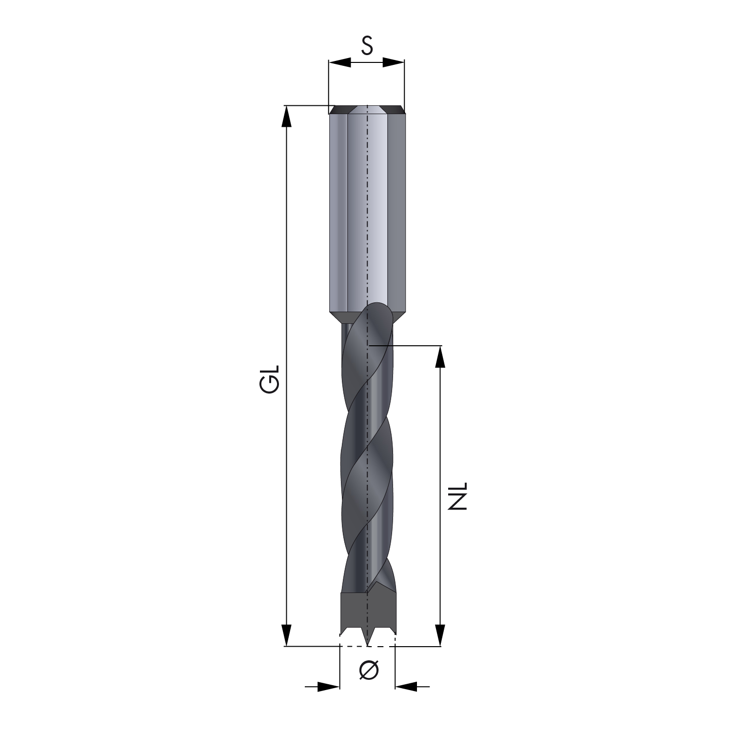 Centrumtappborr för Centrumtappborrmaskin HW 4 mm HÖ - 2