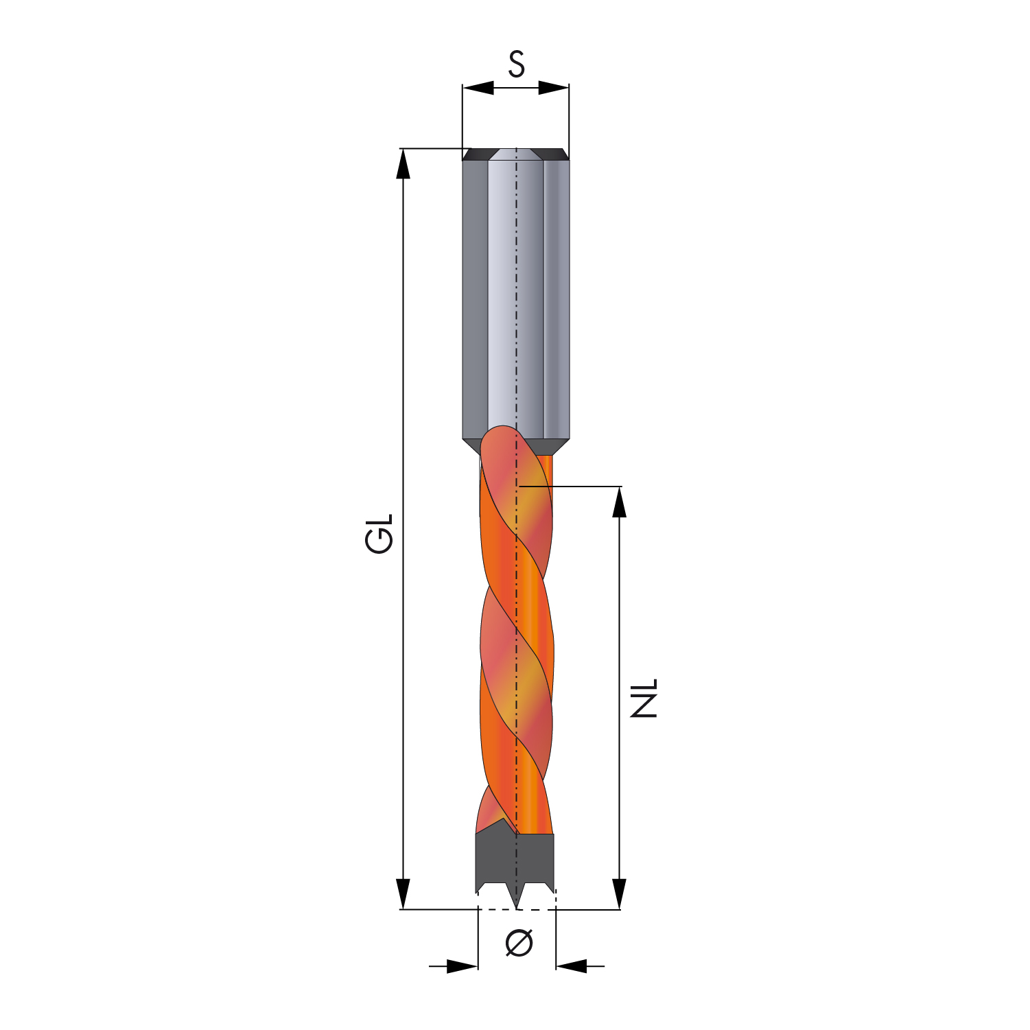 Centrumtappborr för Centrumtappborrmaskin HW 4 mm HÖ - 3