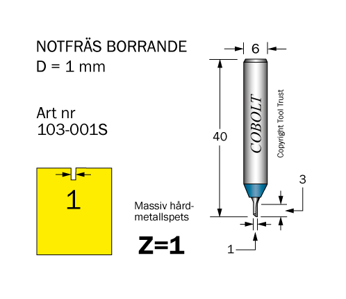 Notfräs D=1 L=3 TL=40 S=6 Z=1
