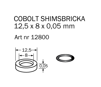 Shims-bricka 12.5 x 8 x 0.05 mm