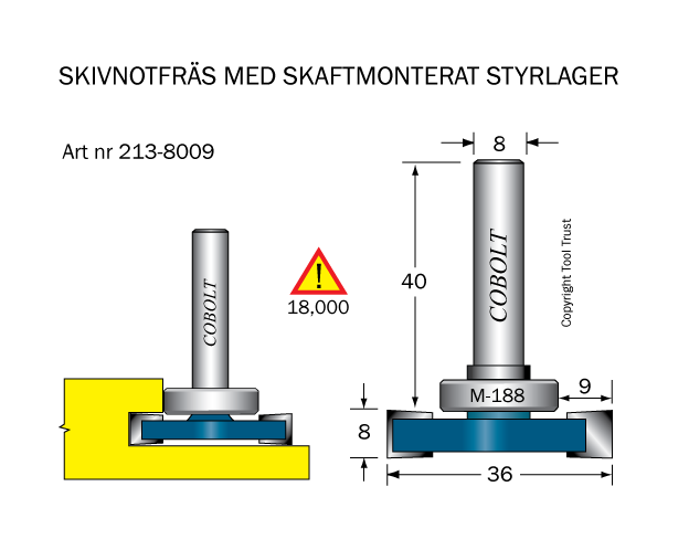 Skivnotfräs L=8 F=9 D=36 S=8