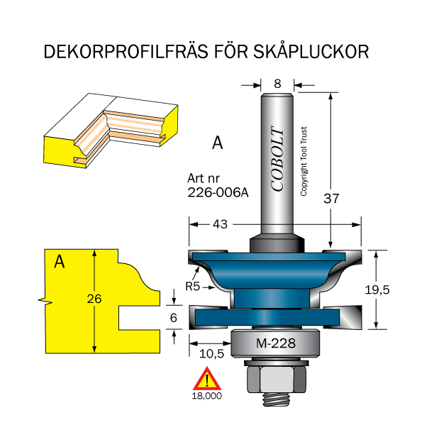 Dekorprofilfräs A skåplucka R=5