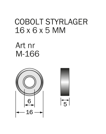 M-166 Kullager 16 x 6 x 5 mm