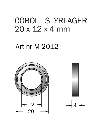 M-2012 Kullager 20 x 12 x 4 mm