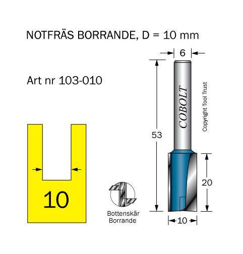 Notfräs D=10 L=20 TL=53 S=6 - 2